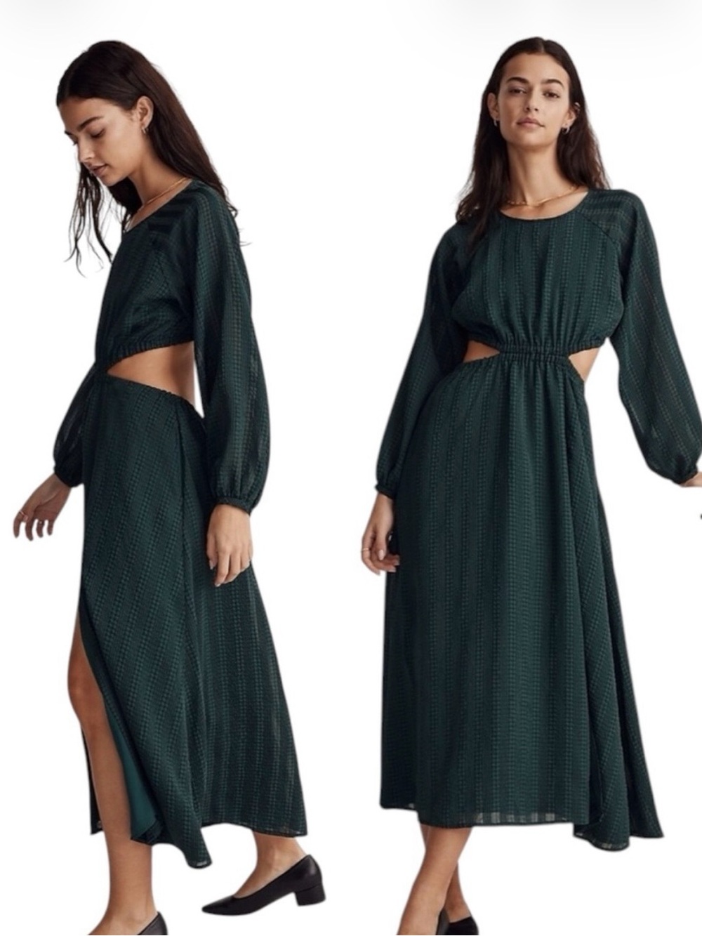 Madewell Long Sleeve cut-out midi Dress